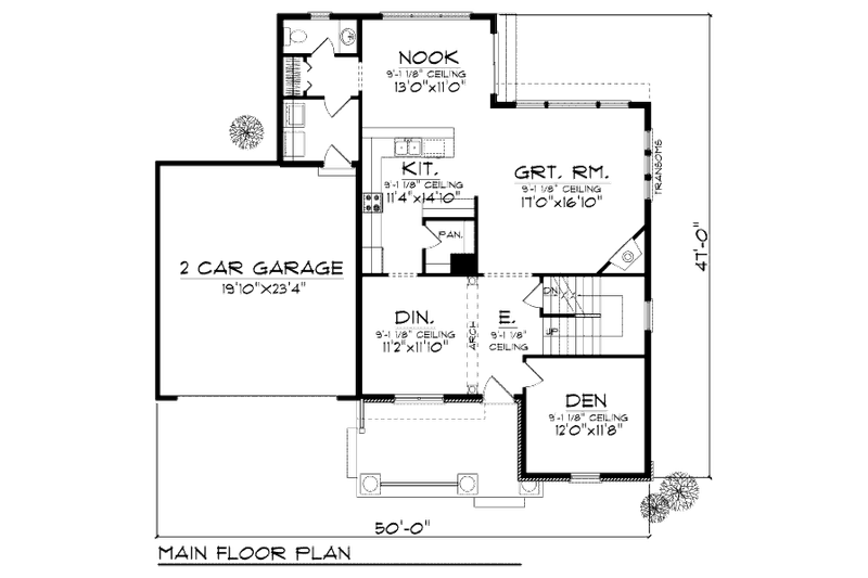 House Plan Design - Floor Plan - Main Floor for Traditional House Plan #70-949 - 3 bed, 2.5 bath
