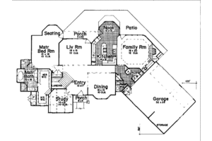 Floor Plan - Main Floor for European House Plan #52-158 - 4 bed, 4.5 bath