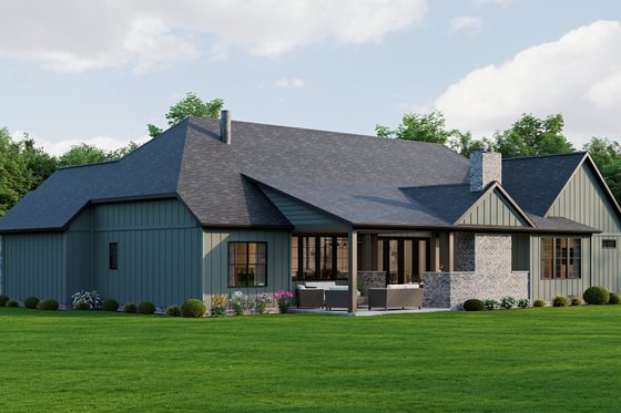 Exterior - Rear Elevation for Farmhouse House Plan #1089-67 - 3 bed, 2.5 bath