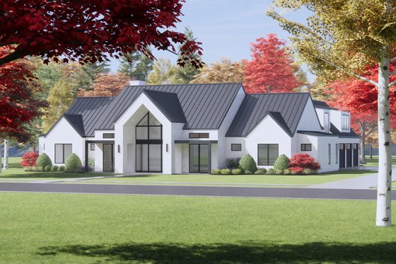 Exterior - Front Elevation 4 for Modern House Plan #1096-35 - 4 bed, 4.5 bath