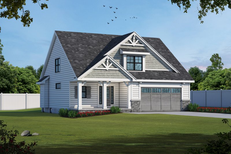 House Blueprint - Craftsman Exterior - Front Elevation Plan #20-2188