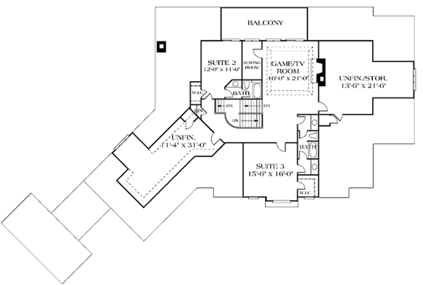 Home Plan - Mediterranean Floor Plan - Upper Floor Plan #453-193