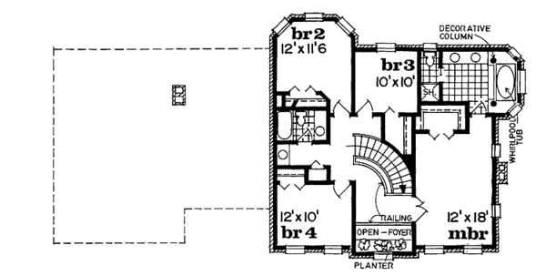 Home Plan - Colonial Floor Plan - Upper Floor Plan #47-746