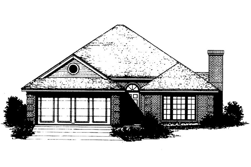 Dream House Plan - Exterior - Front Elevation 3 for Ranch House Plan #310-1217 - 3 bed, 2 bath