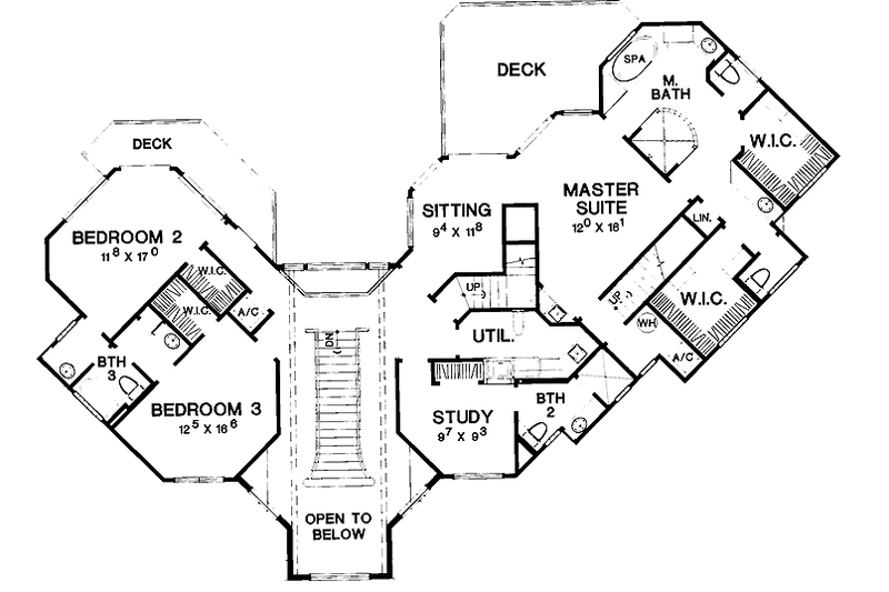 Dream House Plan - Floor Plan - Upper Floor for Contemporary House Plan #472-213 - 3 bed, 4 bath