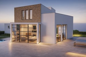 Exterior - Front Elevation 3 for Modern House Plan #542-3 - 3 bed, 4 bath