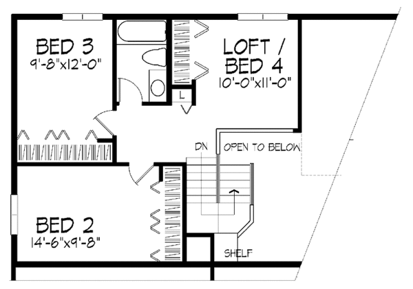 House Design - Traditional Floor Plan - Upper Floor Plan #320-754