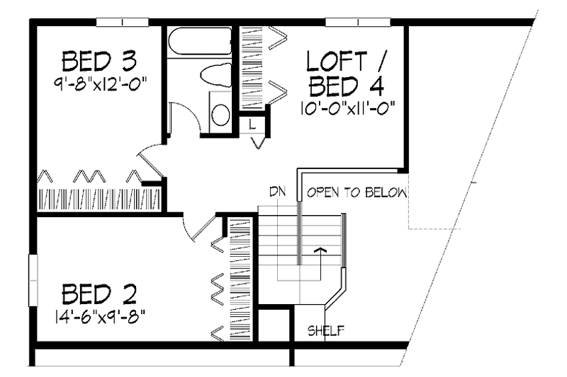 Home Plan - Floor Plan - Upper Floor for Traditional House Plan #320-754 - 3 bed, 2.5 bath