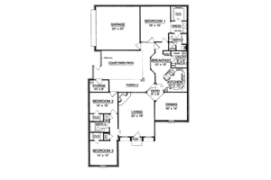Floor Plan - Main Floor for Country House Plan #45-478 - 3 bed, 2 bath