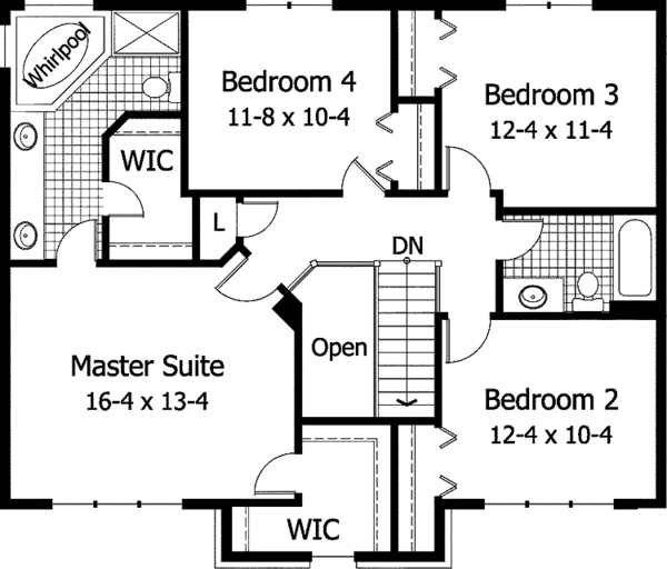 Dream House Plan - Colonial Floor Plan - Upper Floor Plan #51-764