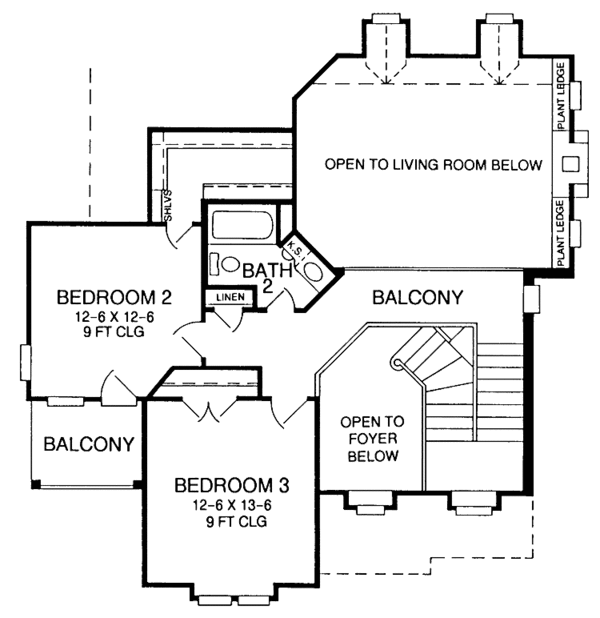 Home Plan - Country Floor Plan - Upper Floor Plan #952-136