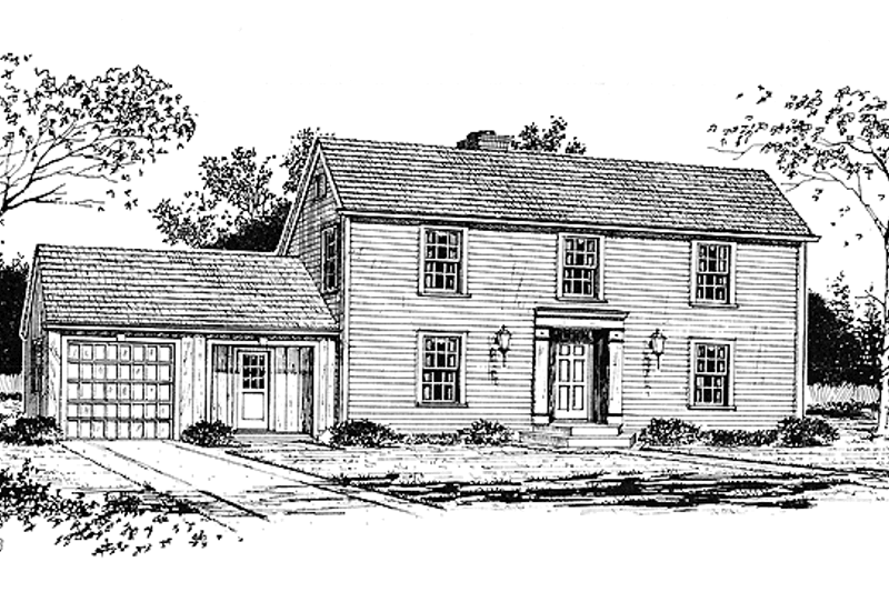 Colonial Style House Plan - 3 Beds 2.5 Baths 1756 Sq/Ft Plan #315-120