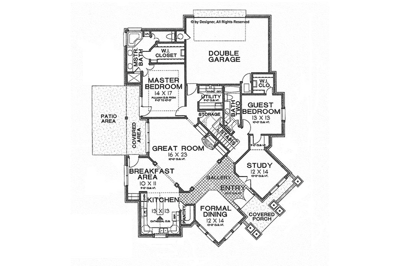 Home Plan - Floor Plan - Main Floor for Traditional House Plan #310-1254 - 4 bed, 3 bath