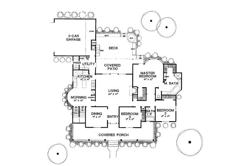 Architectural House Design - Floor Plan - Main Floor for Country House Plan #472-45 - 5 bed, 3 bath