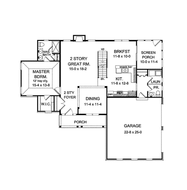 House Design - Country Floor Plan - Main Floor Plan #1010-6