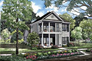 Classical Exterior - Front Elevation Plan #17-3095