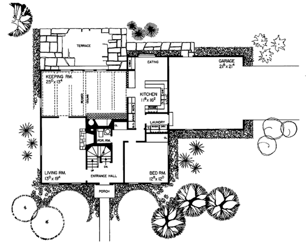 House Design - Colonial Floor Plan - Main Floor Plan #72-672