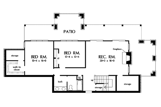 Craftsman Floor Plan - Lower Floor Plan #929-754
