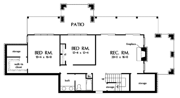 Craftsman Floor Plan - Lower Floor Plan #929-754