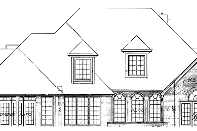 Architectural House Design - Exterior - Rear Elevation for Country House Plan #310-1107 - 4 bed, 3.5 bath