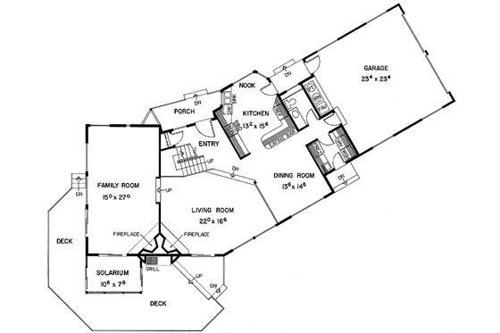Floor Plan - Main Floor for Contemporary House Plan #60-787 - 3 bed, 2.5 bath