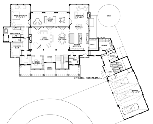 Dream House Plan - Floor Plan - Main Floor for Farmhouse House Plan #928-445 - 4 bed, 4.5 bath