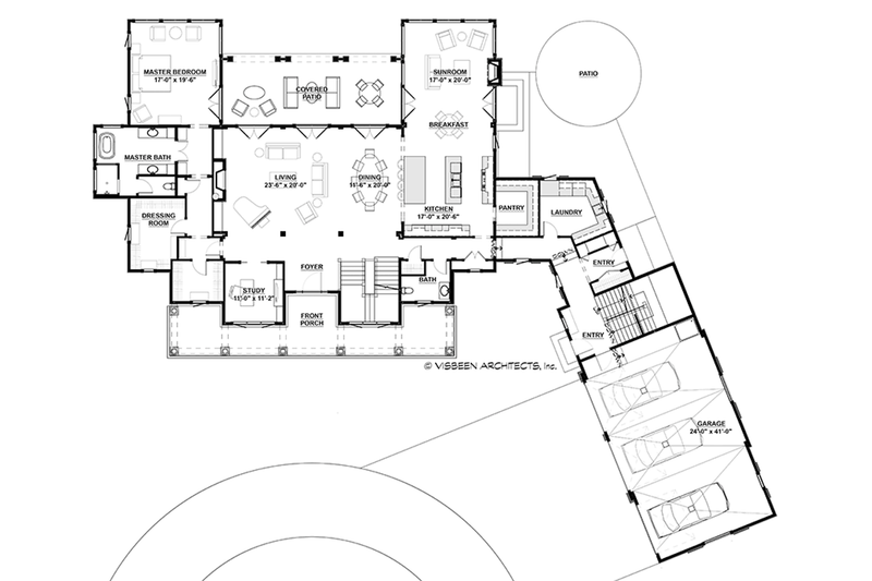 Dream House Plan - Floor Plan - Main Floor for Farmhouse House Plan #928-445 - 4 bed, 4.5 bath