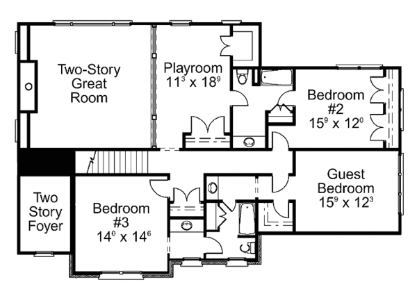 Dream House Plan - Colonial Floor Plan - Upper Floor Plan #429-409