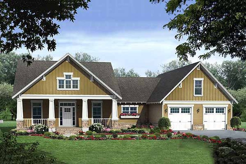 Craftsman Style House Plan - 3 Beds 2.5 Baths 2108 Sq/Ft Plan #21-275