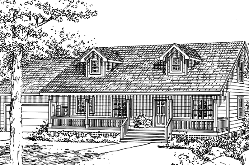 Architectural House Design - Country Exterior - Front Elevation Plan #984-2