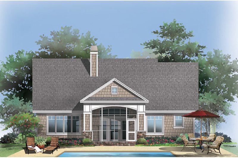 House Blueprint - Exterior - Rear Elevation 1 for Craftsman House Plan #929-916 - 3 bed, 2 bath
