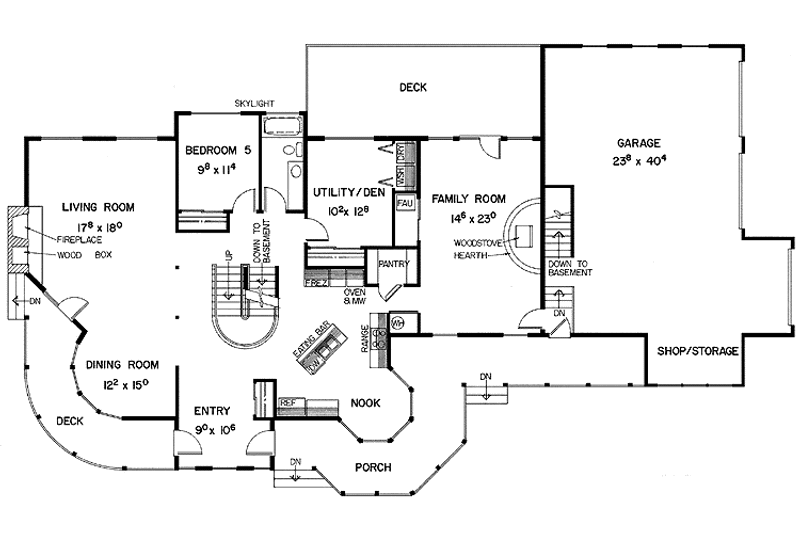 Home Plan - Floor Plan - Main Floor for Victorian House Plan #60-794 - 5 bed, 3 bath