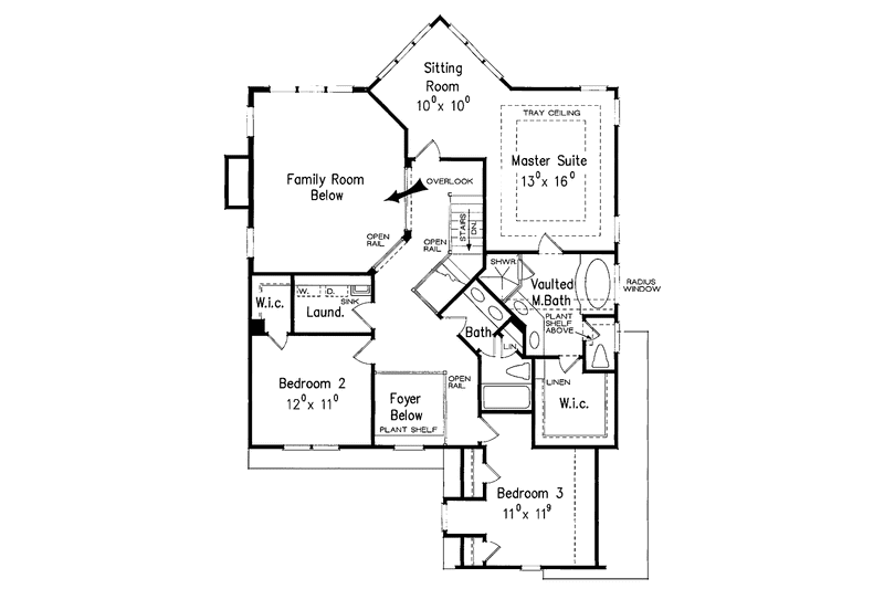 Home Plan - Floor Plan - Upper Floor for Colonial House Plan #927-860 - 4 bed, 3 bath