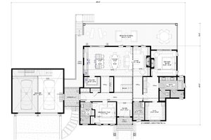 Floor Plan - Main Floor for Modern House Plan #928-396 - 4 bed, 3 bath