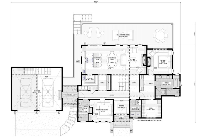 House Design - Floor Plan - Main Floor for Modern House Plan #928-396 - 4 bed, 3 bath