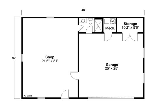 Floor Plan - Main Floor for Traditional House Plan #124-1236, 1 bath