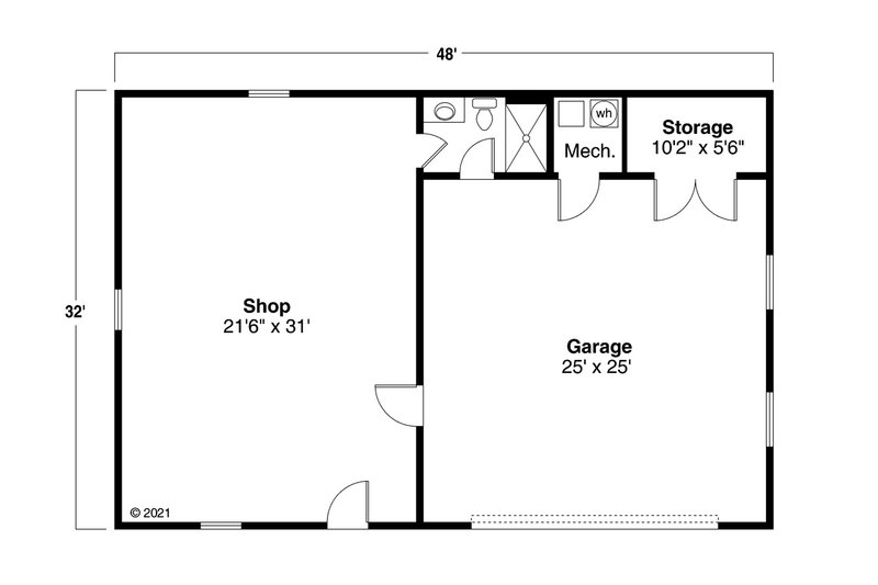 Home Plan - Floor Plan - Main Floor for Traditional House Plan #124-1236, 1 bath