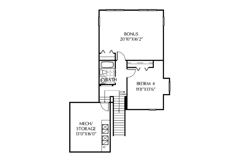 Architectural House Design - Floor Plan - Upper Floor for Mediterranean House Plan #999-133 - 3 bed, 4.5 bath