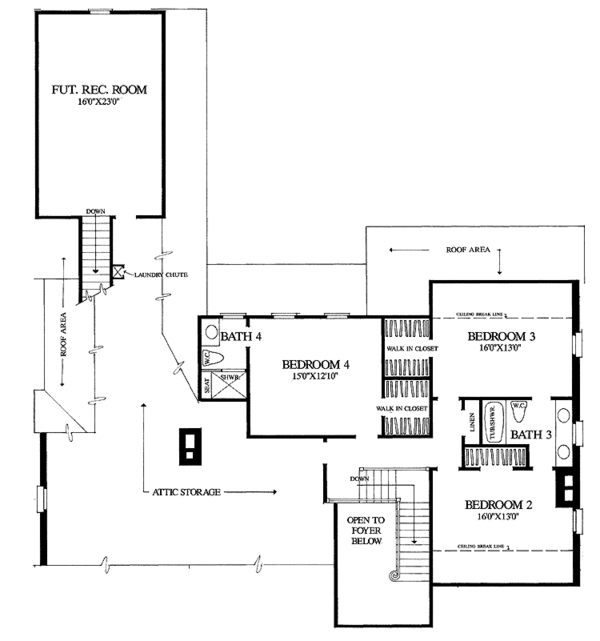 Home Plan - Classical Floor Plan - Upper Floor Plan #137-315