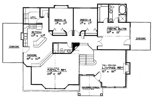 House Plan Design - Contemporary Floor Plan - Upper Floor Plan #308-256