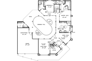 Floor Plan - Main Floor for Mediterranean House Plan #60-782 - 5 bed, 3 bath