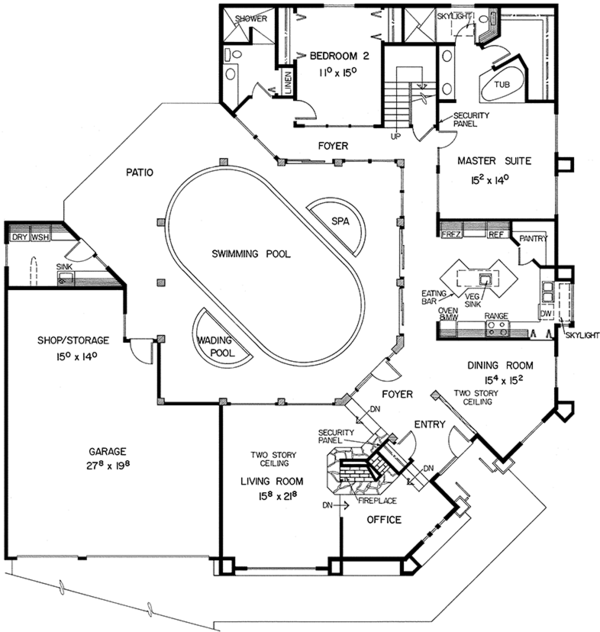 Home Plan - Mediterranean Floor Plan - Main Floor Plan #60-782