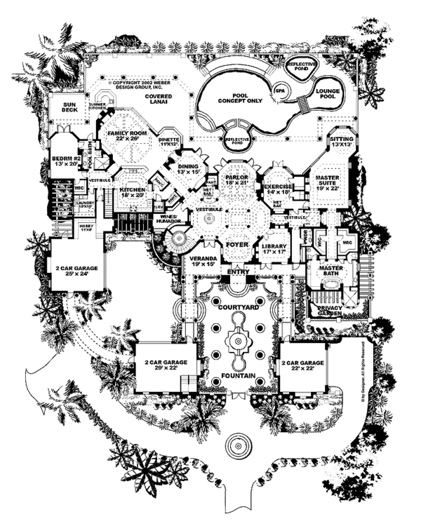 Architectural House Design - Mediterranean Floor Plan - Main Floor Plan #1017-77