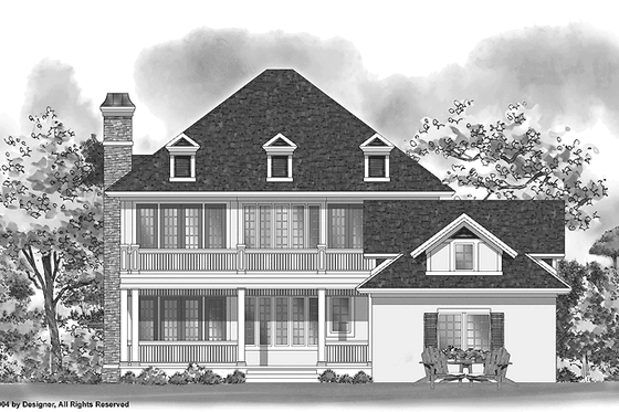 Exterior - Rear Elevation for Victorian House Plan #930-212 - 3 bed, 2.5 bath
