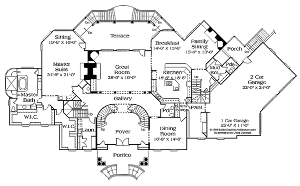 Home Plan - Classical Floor Plan - Main Floor Plan #453-203