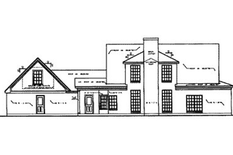 Architectural House Design - Exterior - Rear Elevation for Country House Plan #40-340 - 4 bed, 3 bath