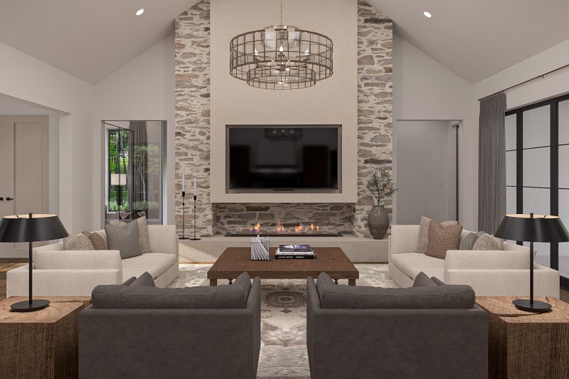 Home Plan - Interior - Family Room 1 for Cottage House Plan #455-678 - 3 bed, 2.5 bath