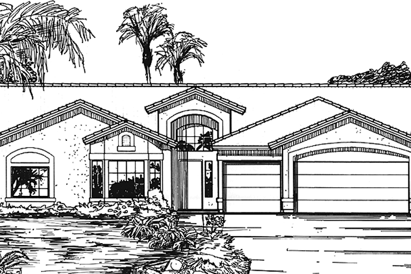House Plan Design - Mediterranean Exterior - Front Elevation Plan #320-1470