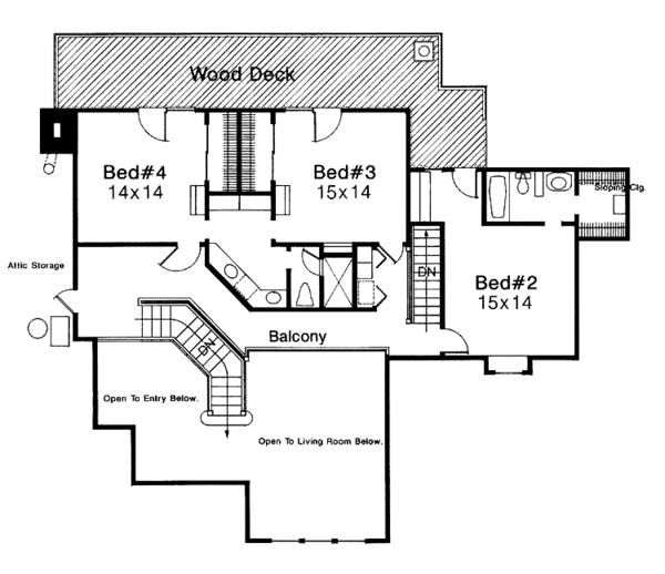 Architectural House Design - Victorian Floor Plan - Upper Floor Plan #310-1110