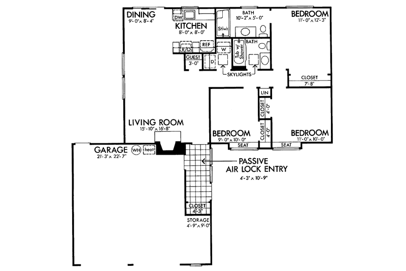 Dream House Plan - Floor Plan - Main Floor for Contemporary House Plan #320-782 - 3 bed, 2 bath